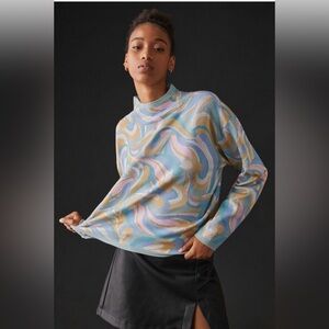 VGUC Maeve by Anthropologie Carys Mockneck Pastel Swirl Sweater, sz 2X